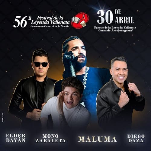 Banner del Concierto de 56 Festival de la Leyenda Vallenata 2023, este 30 de abril en Valledupar.