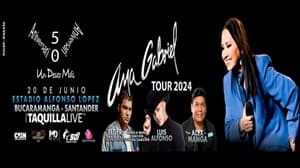 Banner Ana Gabriel Tour 2024, este 20 de Junio en Bucaramanga.