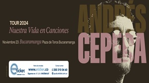 Banner concierto de Andrés Cepeda Tour “Nuestra Vida en Canciones” Bucaramanga este 23 de Noviembre.