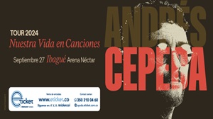 Banner concierto de Andrés Cepeda Tour “Nuestra Vida en Canciones” Ibagué este 27 de Septiembre.
