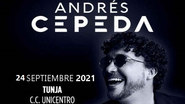 Banner del Concierto de Andrés Cepeda en Tunja, Boyacá.