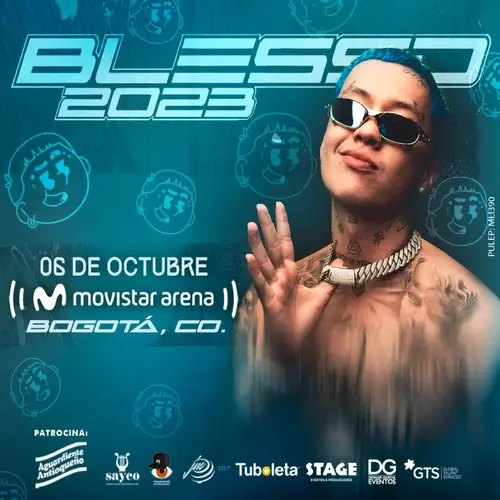 Banner del Blessd 2023, este 06 de Octubre en Bogotá.