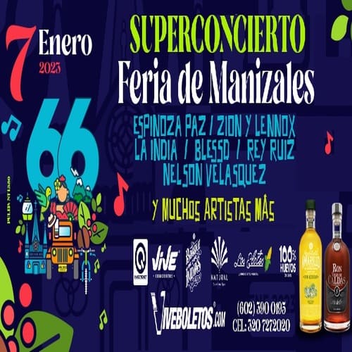 Banner del Super Concierto Feria de Manizales J Balvin en Feria de Manizales 2023.