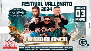 Fiesta Blanca del Festival Vallenato 2024, con Elder Dayán, Diego Daza, Oscar Gamarra, Mono Zabaleta, Luifer Cuello, La Banda Del 5, Pedro Carvajal.