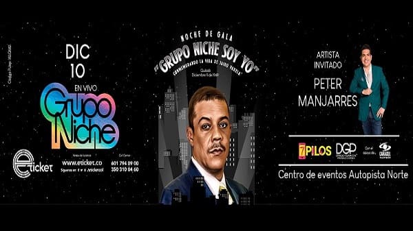 Banner del concierto Grupo Niche soy yo, este 10 de Diciembre en Bogotá.