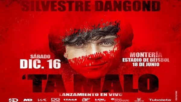 Banner Silvestre Dangond Ta Malo Tour, este 16 de Diciembre en Montería.