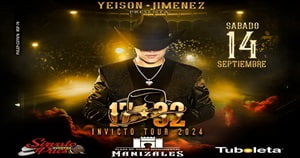 Banner Yeison Jiménez Invicto Tour 17*32, este 14 de Septiembre en Manizales.