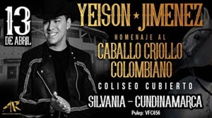 Banner Yeison Jiménez, este 13 de Abril en Silvania.
